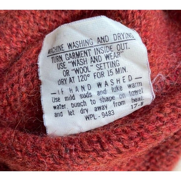 Vintage Robert Bruce unisex size L rust orange wool pullover sweater - Picture 7 of 7